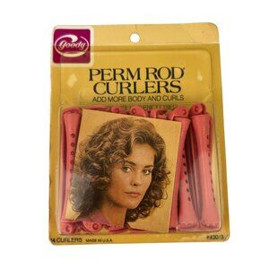 Goody Vintage Perm Rod Curlers 1982 14 Curlers Made in USA #430/3 Hair Tool
